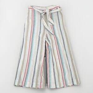 Anthropologie Cloths Stone Linen Wide Leg Pants Womens Off White Medium Stripe